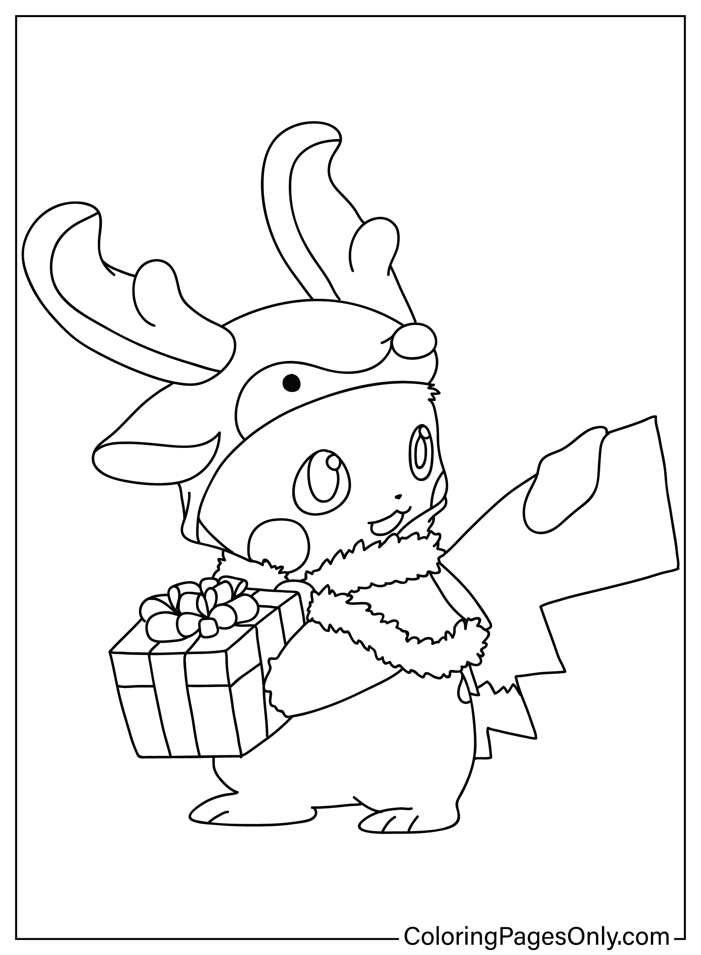 Christmas pikachu coloring page