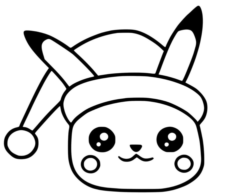 Christmas pikachu coloring pages printable for free download