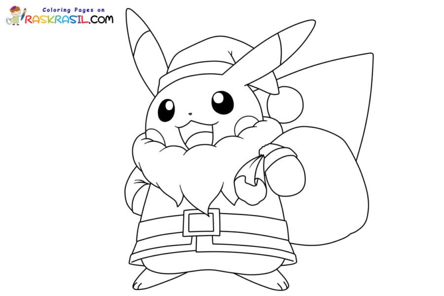 Christmas pikachu coloring pages printable for free download