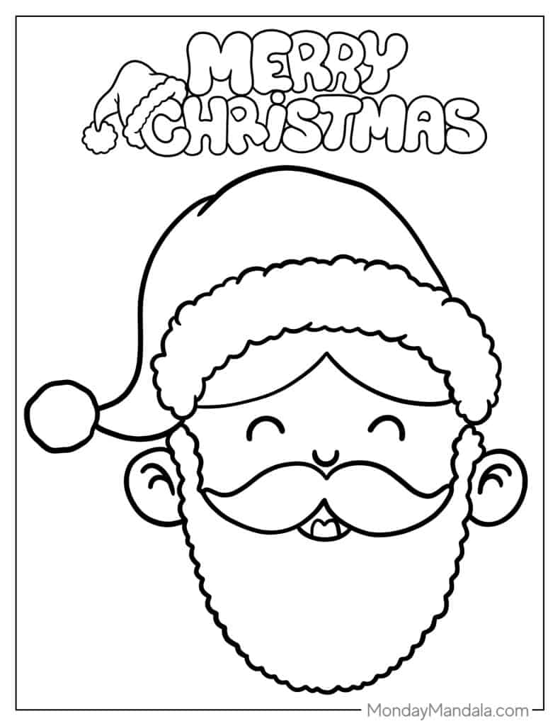 Santa coloring pages free pdf printables