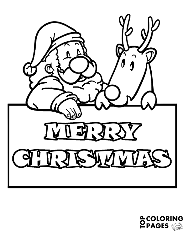 Santa claus and reindeer rudolph coloring pages