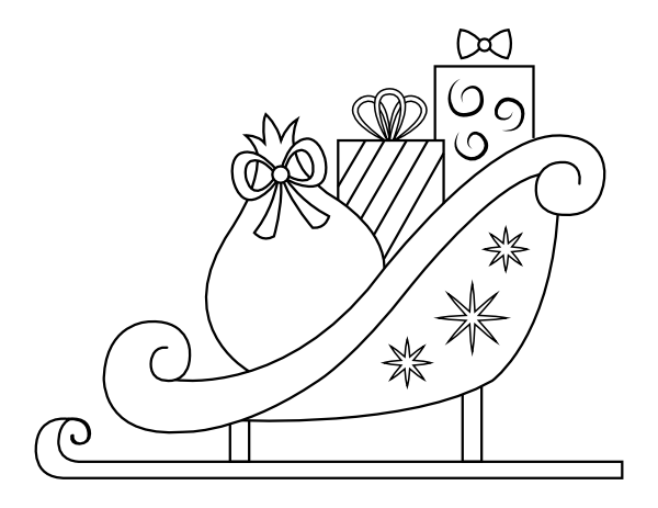 Printable santa claus sleigh coloring page