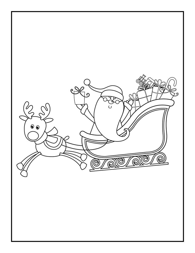 Santas reindeer coloring pages