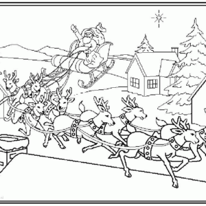 Santa sleigh coloring pages printable for free download