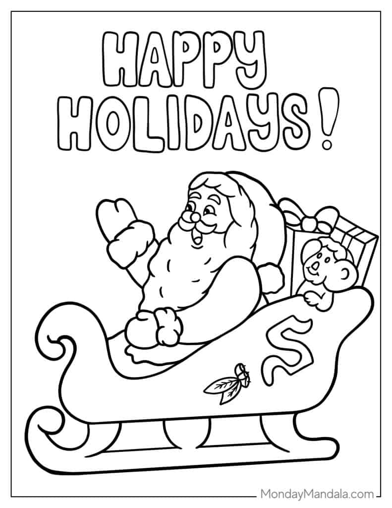 Santa coloring pages free pdf printables