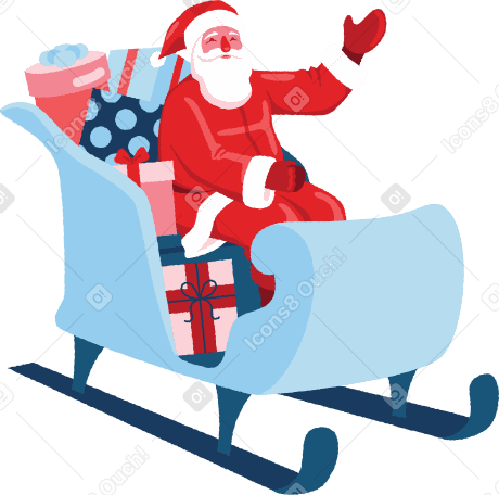 Santa in sleigh png svg