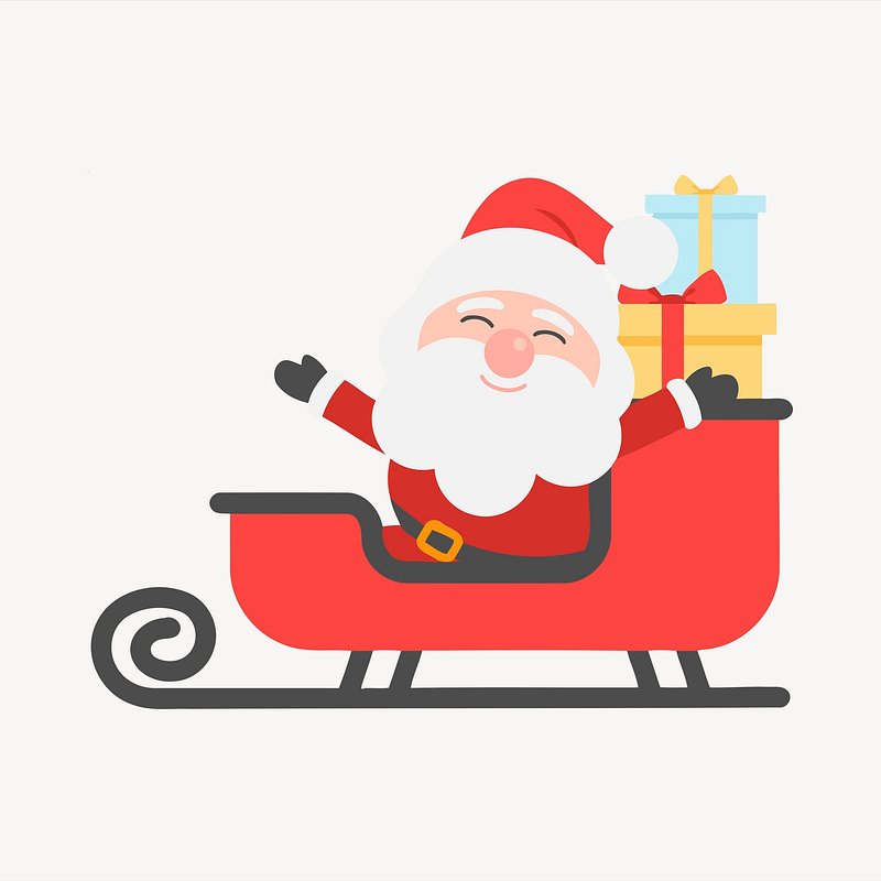 Santa sleigh png sticker christmas free png