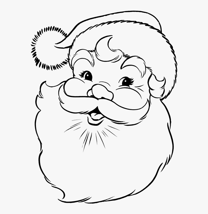 Face of santa claus in christmas coloring pages