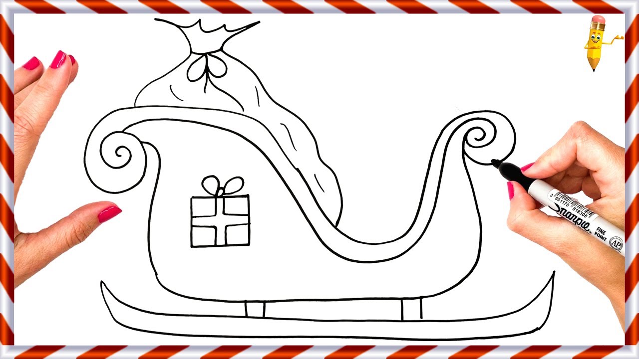 How to draw santas sleigh step by step ð ð santa clauss sleigh drawing easy