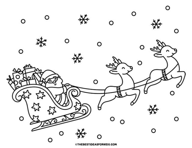 Santa coloring pages free printables