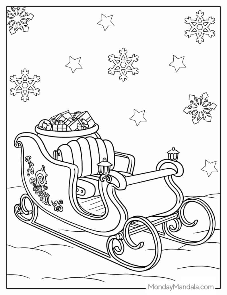 Santa coloring pages free pdf printables