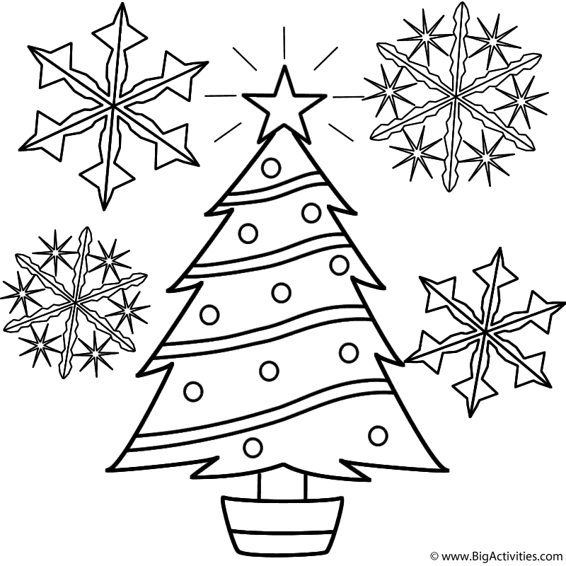 Christmas tree with snowflakes