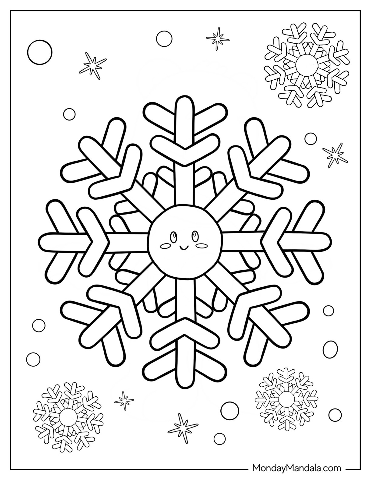 Snowflake coloring pages free pdf printables