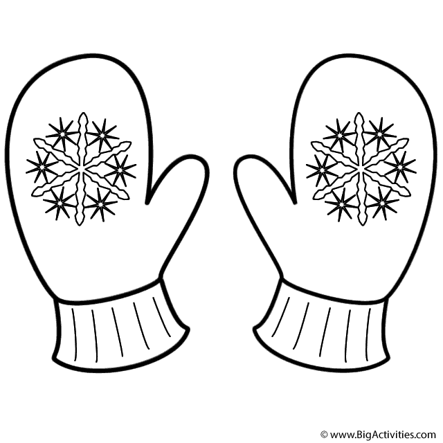 Mittens with snowflakes