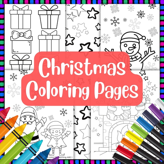 Christmas coloring pages colouring santa chimney snowman elf snowflakes stars printable worksheets activities download now