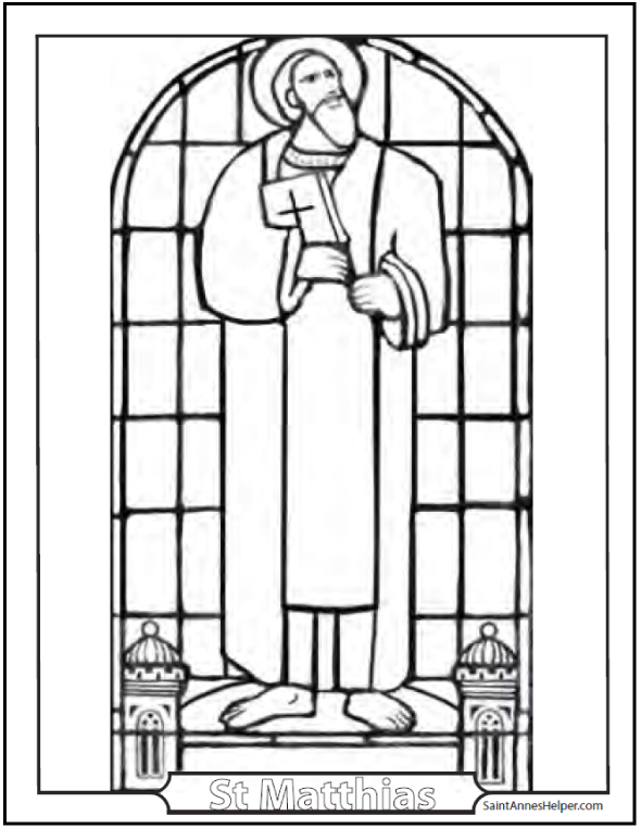 Stained glass coloring pages âï church window coloring printables