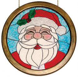 Large painted glass santa all christmas the winfield collection