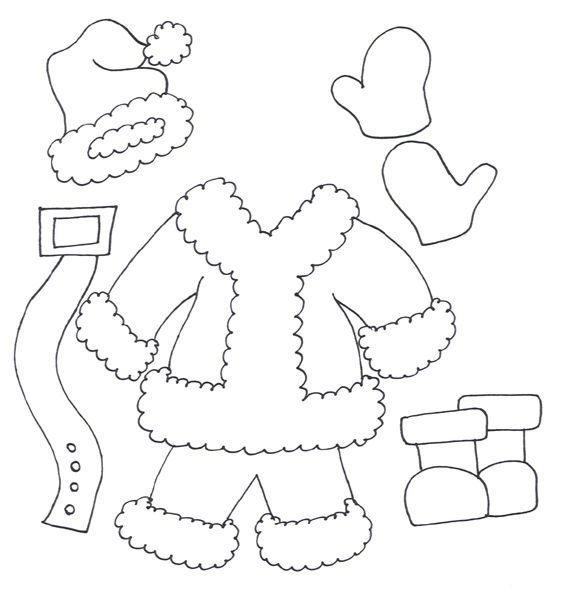 Santa suit coloring page xmas crafts christmas crafts felt christmas ornaments