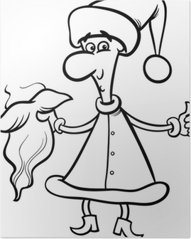 Poster man in santa costume coloring page