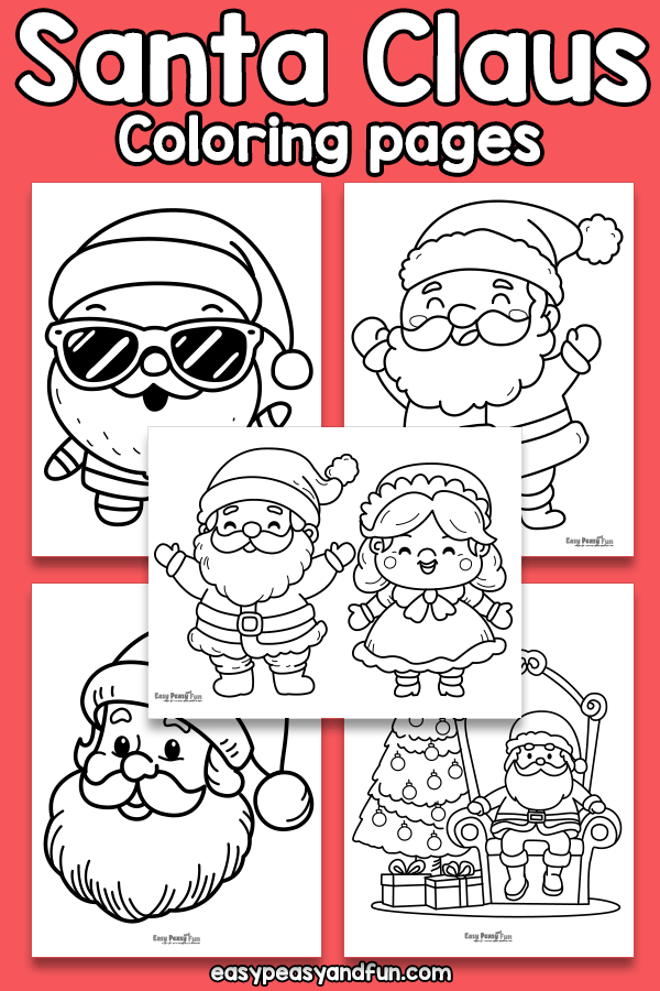 Printable santa coloring pages