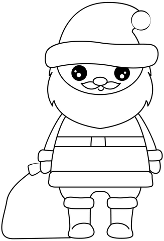 Kawaii santa coloring page free printable coloring pages