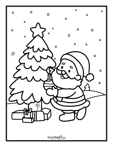 Printable santa coloring pages