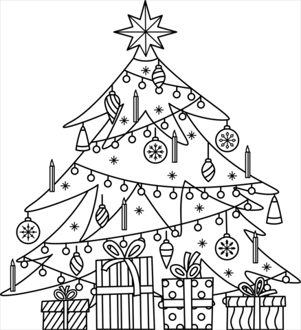 Christmas tree coloring page free printable coloring pages