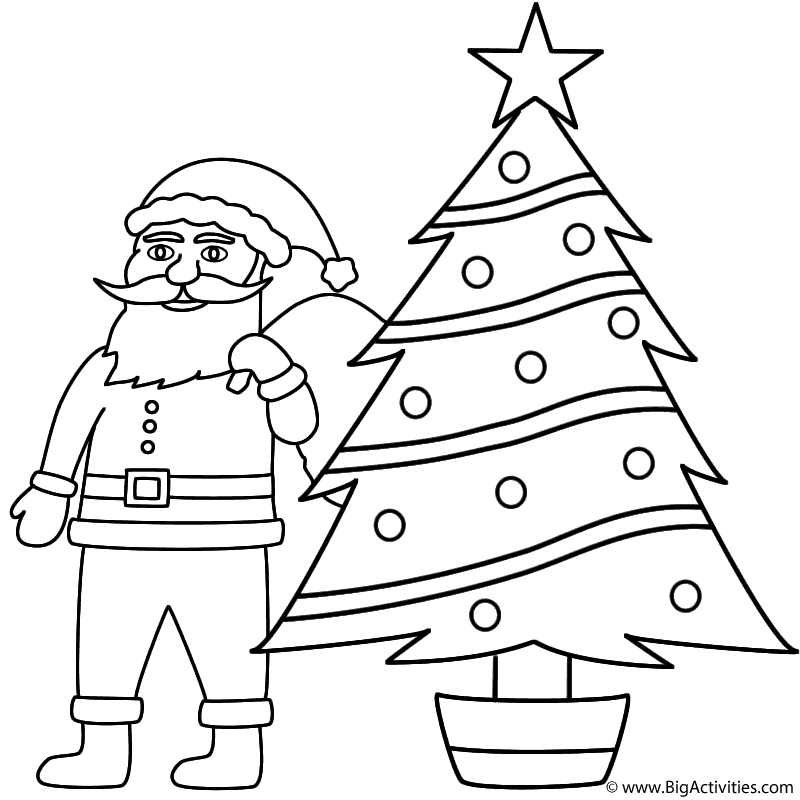 Santa claus with christmas tree