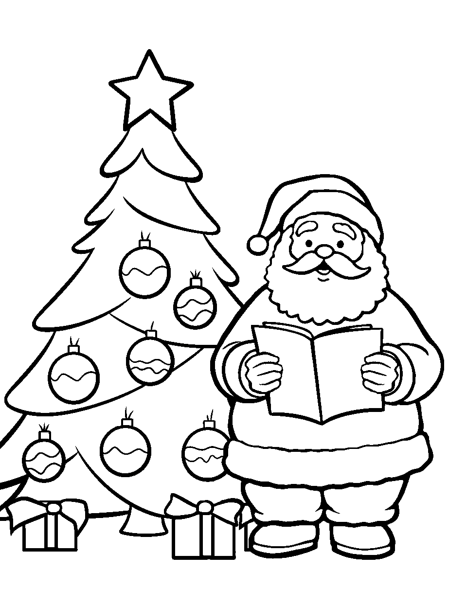 Santa coloring pages free printable sheets