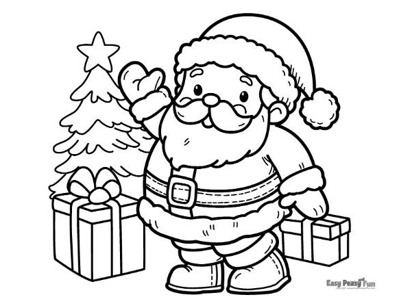 Printable santa coloring pages