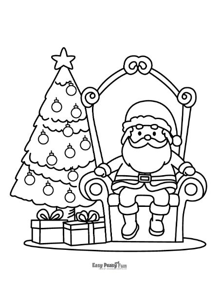 Printable santa coloring pages