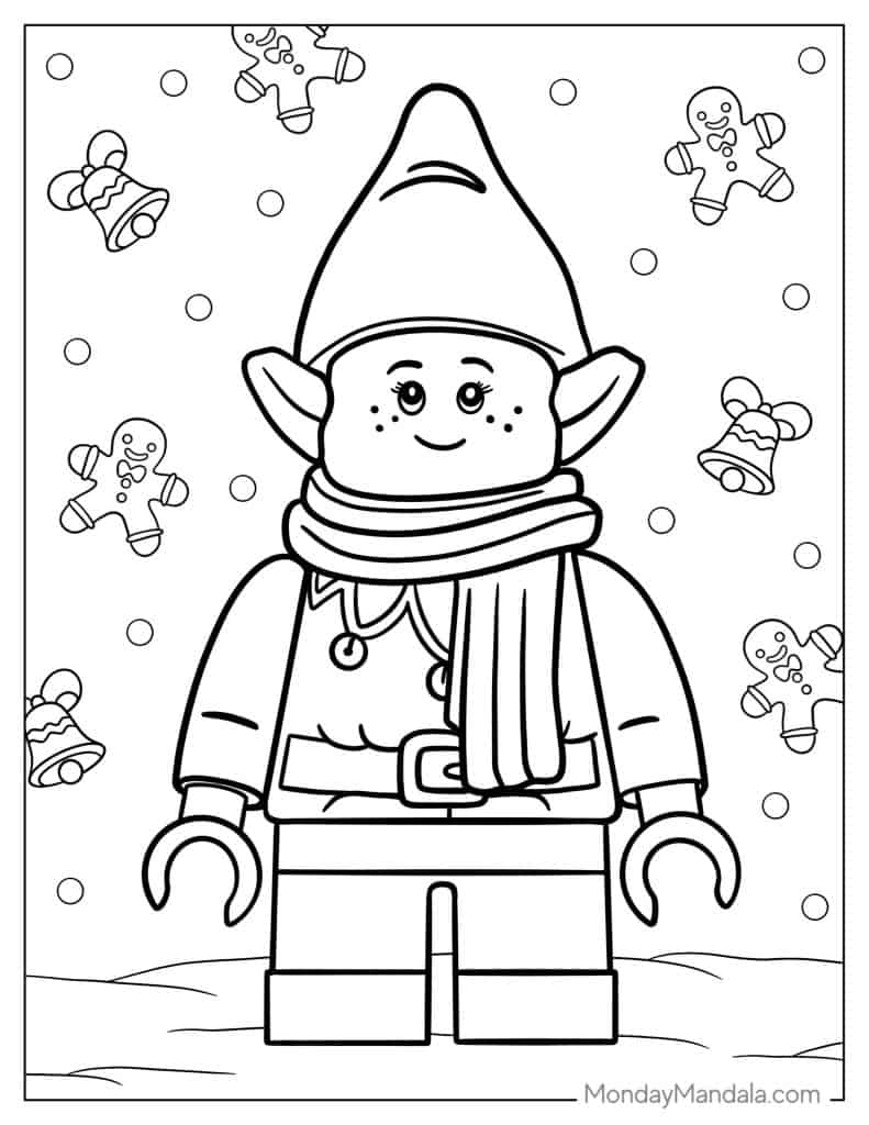 Elf coloring pages free pdf printables