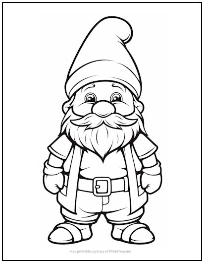 Gnome elf coloring page print it free