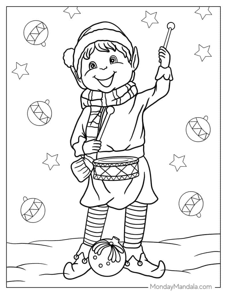 Elf coloring pages free pdf printables