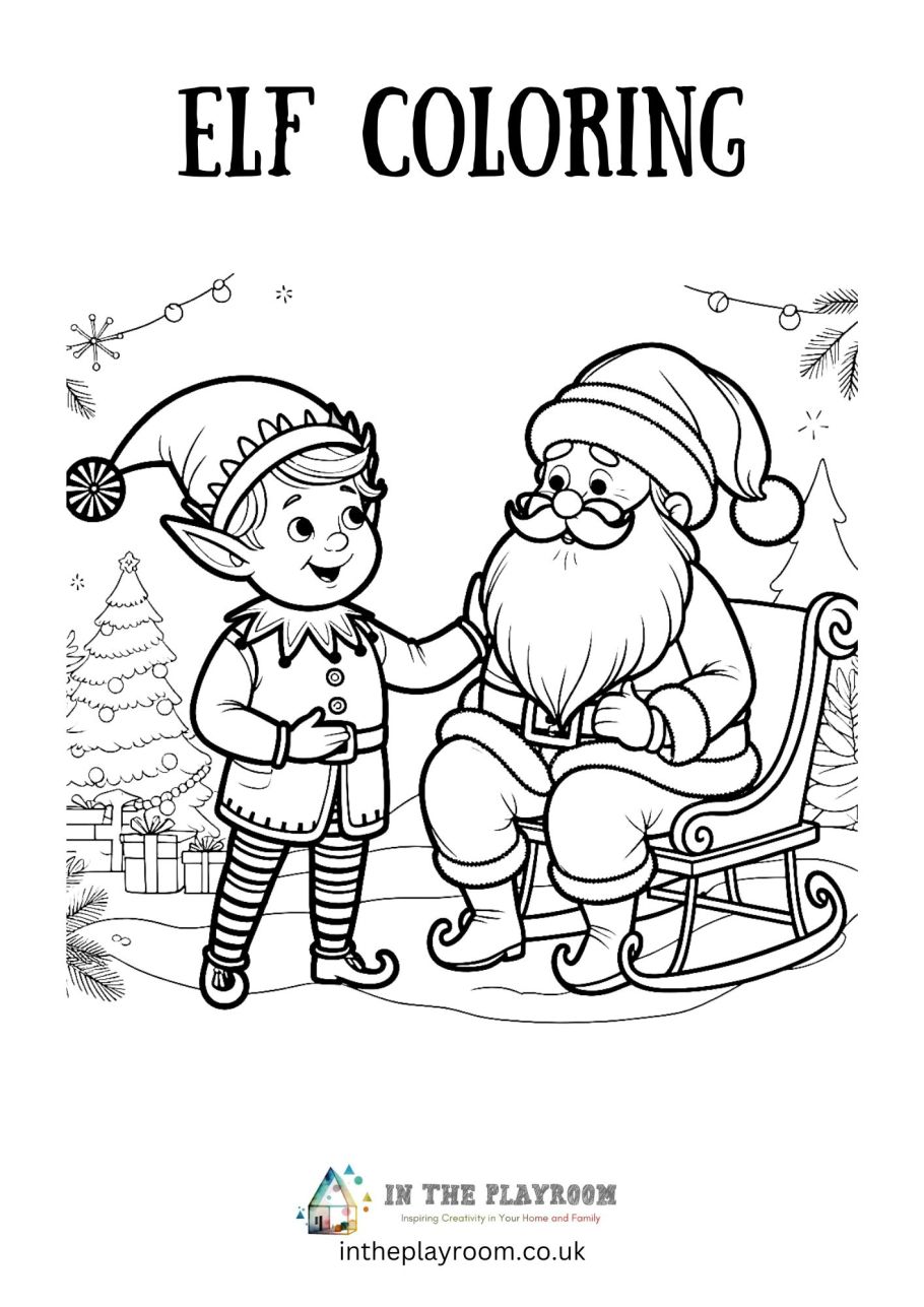 Free printable elf loring pages for kids