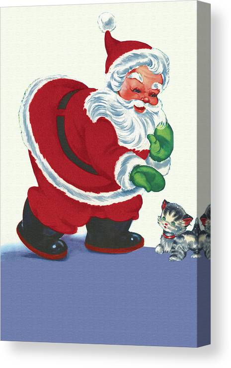 Santas green gloves canvas print canvas art by unkown