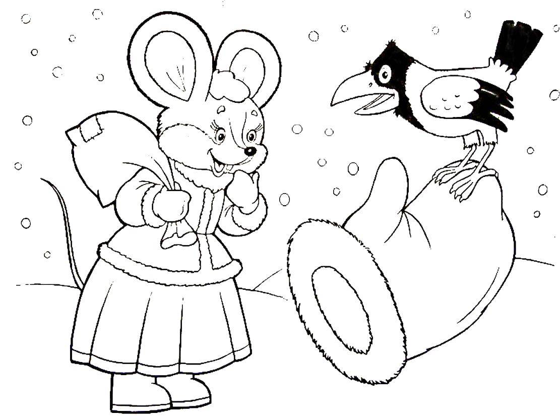 Online coloring pages the coloring the mouse and the mitten santa claus santa claus