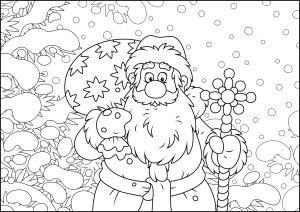 Santa claus coloring pages for adults kids