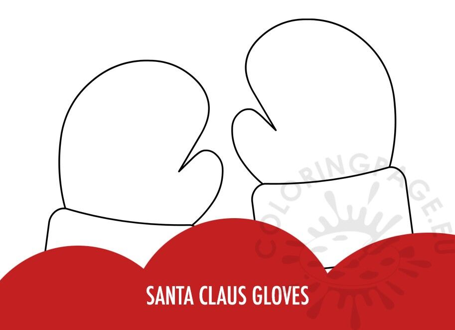 Santa claus gloves coloring page