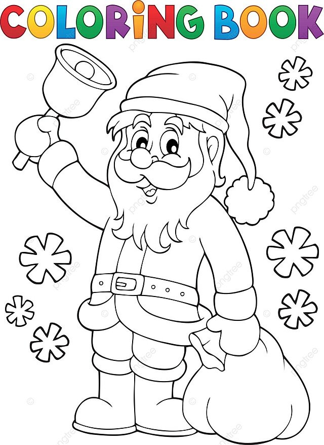 Coloring book santa claus with bell eps gift december vector book drawing santa drawing ring drawing png and vector with transparent background for free download