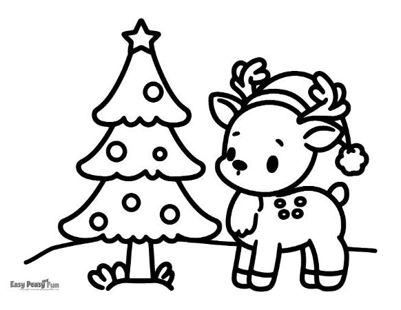 Printable reindeer coloring pages