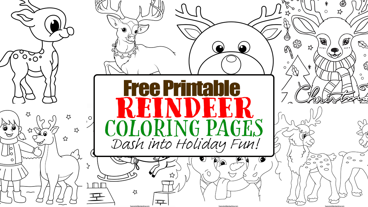 Free printable christmas reindeer coloring pages dash into holiday fun