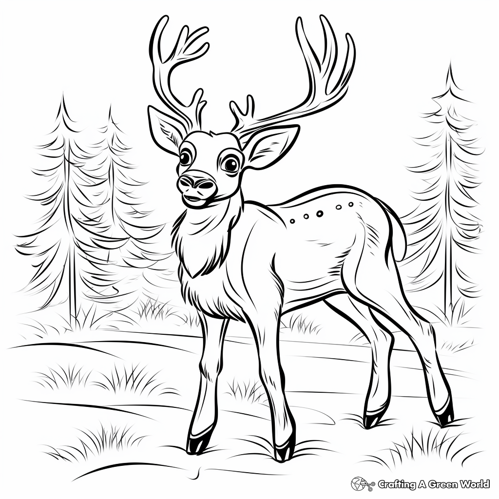 Reindeer coloring pages