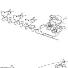 Santa claus sleigh coloring pages