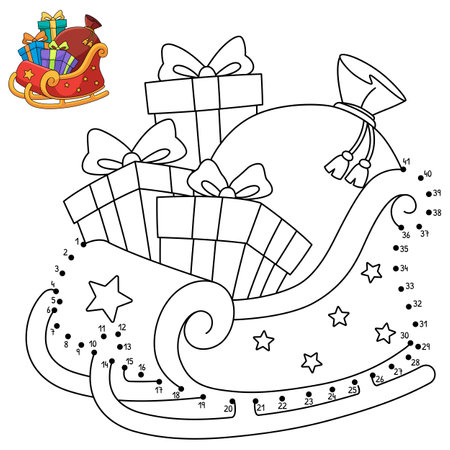 Santas sleigh coloring cliparts stock vector and royalty free santas sleigh coloring illustrations