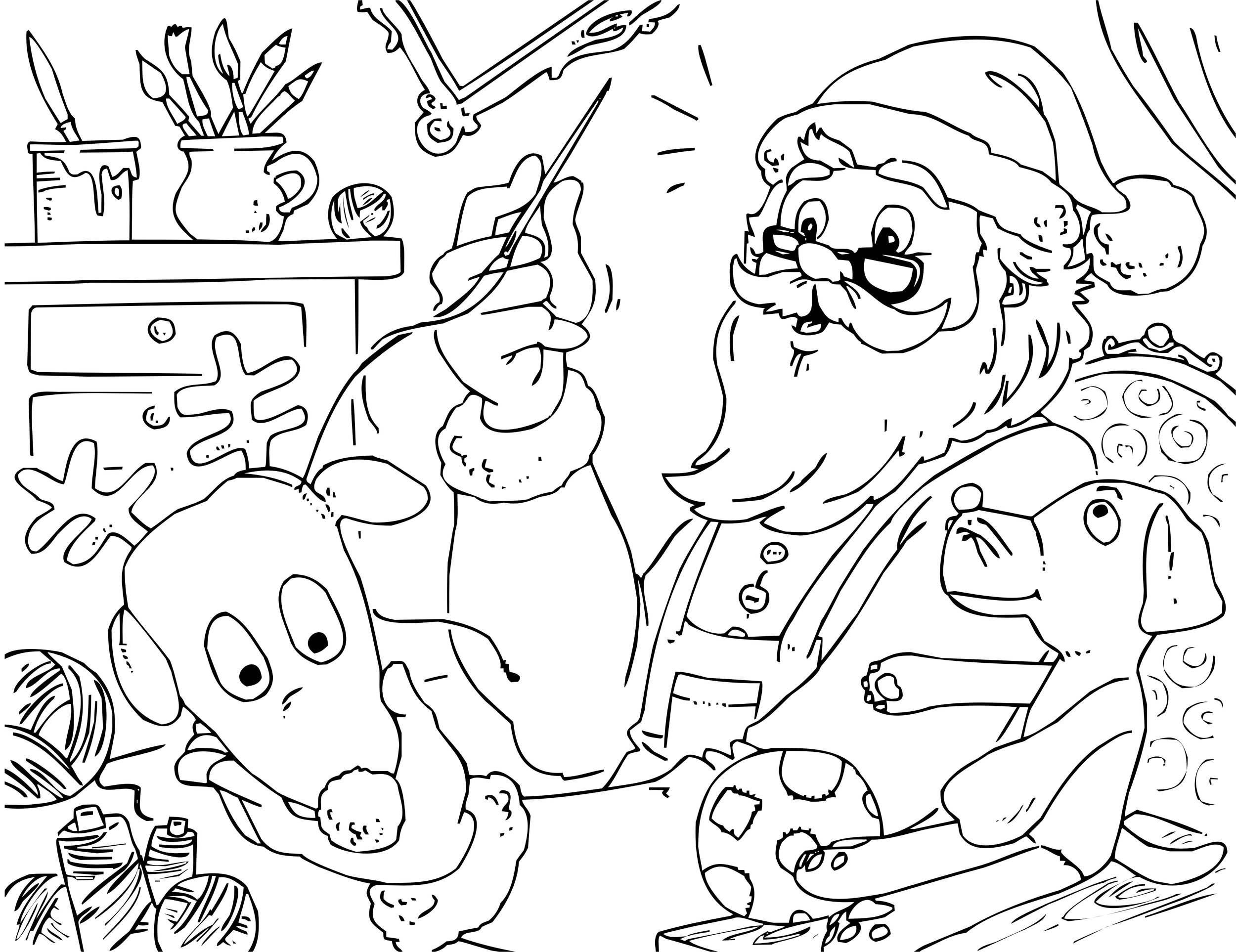 Free santas workshop coloring pages â sew cute patterns