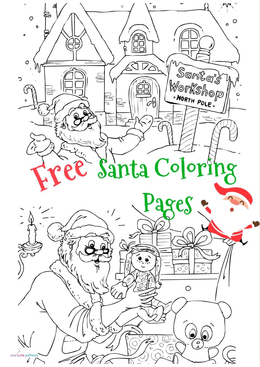 Magical santas workshop coloring pages