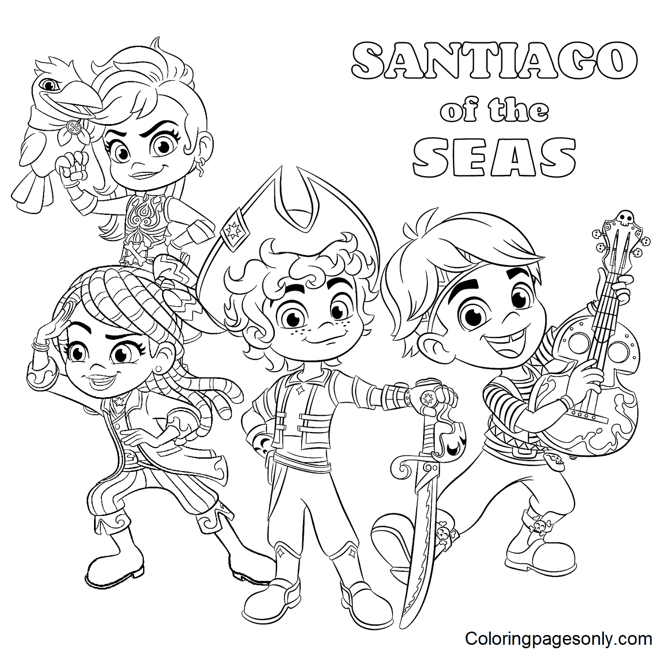 Santiago of the seas coloring pages printable for free download