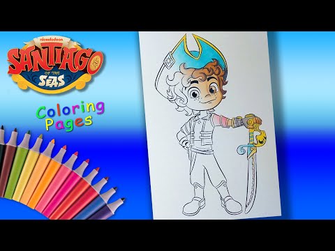 Santiago of the seas coloring book for kids pirate santiago coloring pages santi and pirate tea