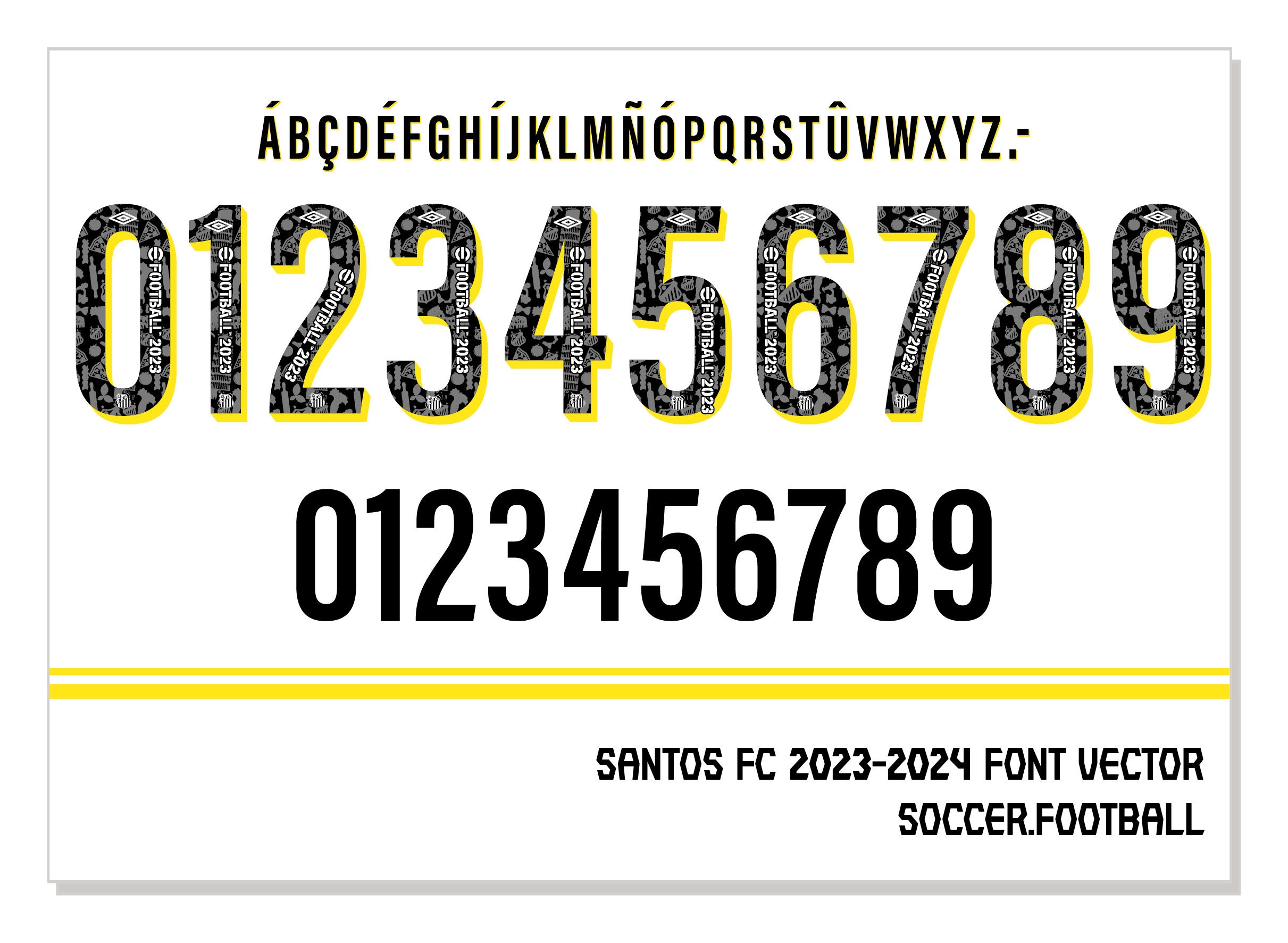 Font vector santos de brazil font svg ai eps pdf otf cutting kit vector file football soccer shirt download now